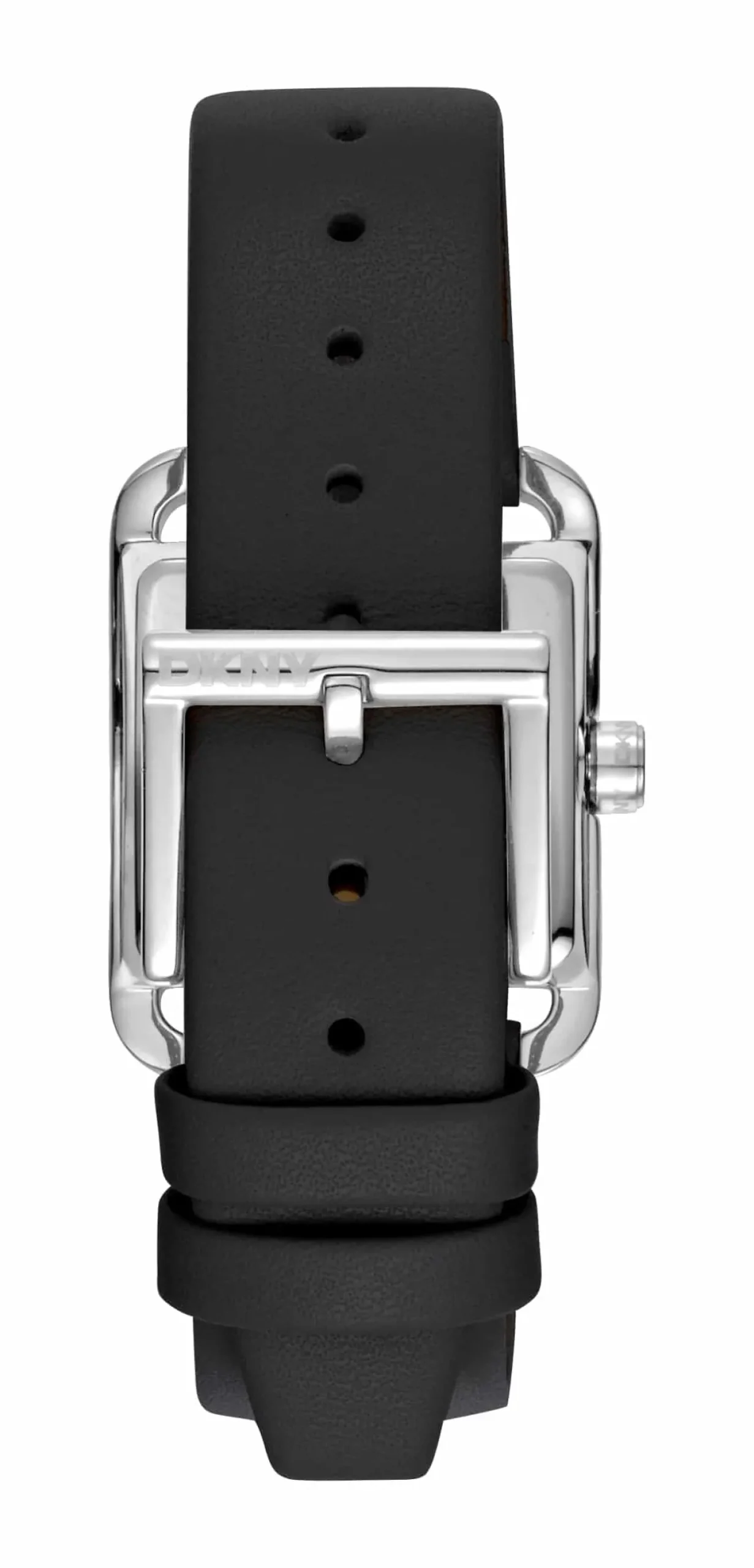 DKNY CITY MIDI UR DAME STÅL MED SORT LÆDERREM - DK1L004L0015