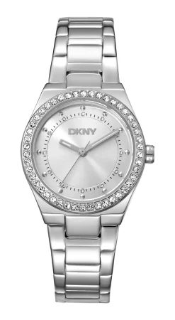 DKNY DAME EVENING UR DAME MED STEN I STÅL - DK1L100M0045