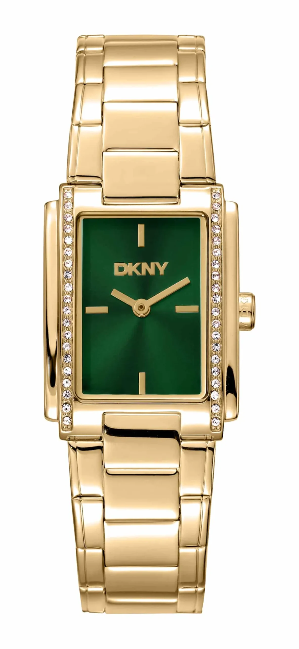 DKNY DAME EVENING UR DAME FIRKANTET I GULD FARVET STÅL - DK1L122M0055