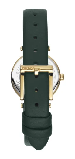 DKNY ESSENTIAL MINI UR DAME MED GRØN LÆDERREM - DK1L043L0025
