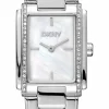 DKNY EVENING UR DAME FIRKANTET I STÅL - DK1L122M0045