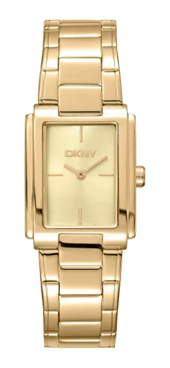 DKNY EVERYDAY DAME UR FIRKANTET I GULD FARVET STÅL - DK1L121M0065