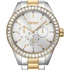 DKNY NOLITA MULTI GLITZ UR DAME STÅL OG GULD FARVET MED LÆNKE - DK1L027M0075