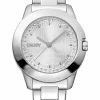 DKNY PARK AVE LOGO UR DAME STÅL MED LÆNKE - DK1L021M0035