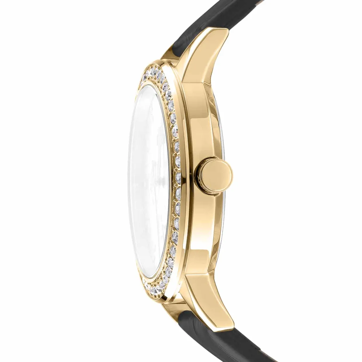 DKNY PARSONS MULTI GLITZ UR DAME MED SORT LÆDERREM - DK1L055L0025