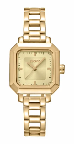 DKNY URBAN FIRKANTET UR DAME GULD FARVET MED LÆNKE - DK1L124M0035
