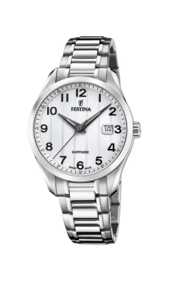 FESTINA SWISS MADE UR HERRE STÅL MED DATO - F20026/1