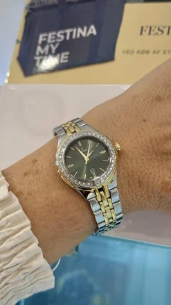 FESTINA UR DAME MED GRØN SKIVE - F16868/4