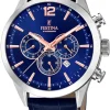 FESTINA UR HERRE CHRONOGRAF STÅL MED ROSA VISERE F20542/4
