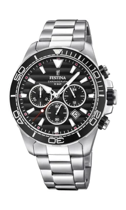 FESTINA UR HERRE STÅL MED SORT SKIVE - F20361/4