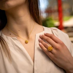 FLORA DANICA DILD HALSKÆDE SØLV FORGYLDT - DF-Ne-G