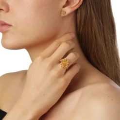 FLORA DANICA DILD RING SØLV FORGYLDT STOR - DF-StRi-G