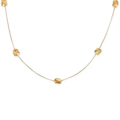 FLORA DANICA FIRKLØVER HALSKÆDE FORGYLDT SØLV - FLC-NELO-G
