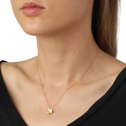 FLORA DANICA FIRKLØVER HALSKÆDE SØLV FORGYLDT - FLC-Ne-G