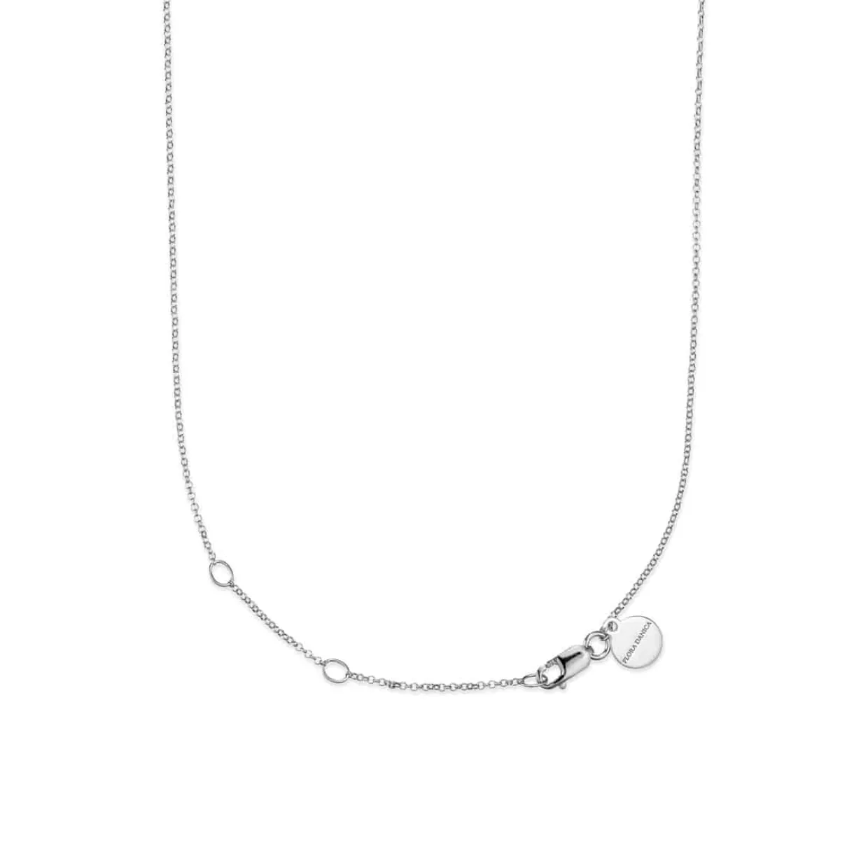 FLORA DANICA FIRKLØVER HALSKÆDE I SØLV MED FEM KLØVERE - FLC-NELO-S