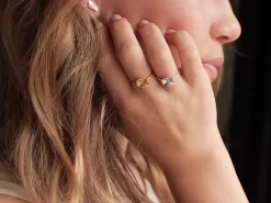 FLORA DANICA FIRKLØVER RING SØLV MED ZIRKON - FLC-Ri-S