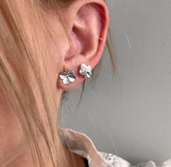 FLORA DANICA FIRKLØVER SØLV ØRERINGE - FLC-StPc-S