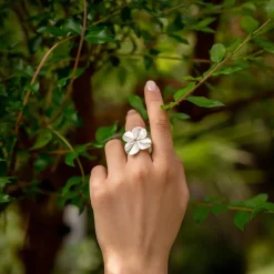 FLORA DANICA FIRKLØVER SØLV RING - FLC-StRi-S