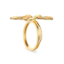 FLORA DANICA FIRKLØVER STATEMENT RING FORGYLDT SØLV - FLC-STRI-G