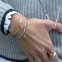 FLORA DANICA GRÆS ARMBÅND SØLV FORGYLDT 17-19 CM - GR-BR-G