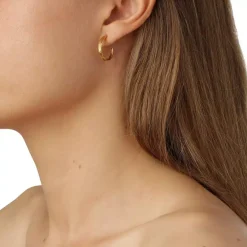 FLORA DANICA GRÆS SØLV FORGYLDTE ØRERINGE - GR-HoPc-G