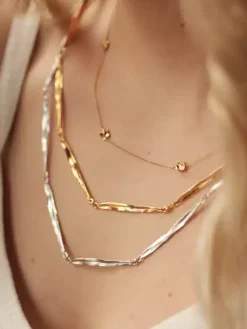 FLORA DANICA GRÆS SØLV FORGYLDT HALSKÆDE - GR-NE-G