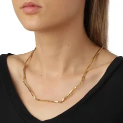 FLORA DANICA GRÆS SØLV FORGYLDT HALSKÆDE - GR-NE-G