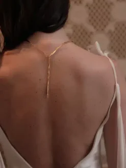 FLORA DANICA GRÆS SØLV FORGYLDT HALSKÆDE - GR-NE-G