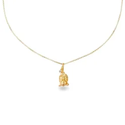 FLORA DANICA ROSE HALSKÆDE MED VEDHÆNG I FORGYLDT SØLV MED DIAMANT - ROS-NE-G