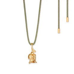 FLORA DANICA ROSE HALSKÆDE FORGYLDT SØLV - ROS-SILKNE-G