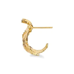 FLORA DANICA ROSENBLAD HOOP ØRERINGE I FORGYLDT SØLV MED DIAMANTER - ROS-HOPC-G