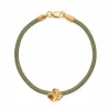 FLORA DANICA SILKE ARMBÅND OLIVEN FIRKLØVER FORGYLDT SØLV - FLC-SILK-OLIVE-18-G
