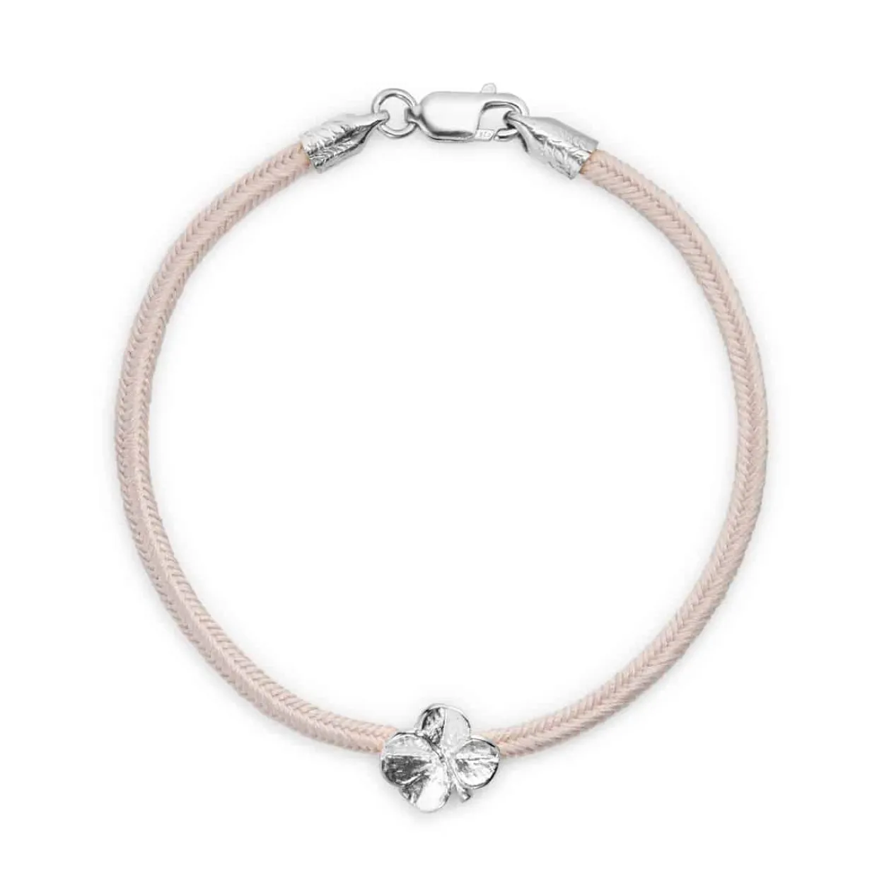 FLORA DANICA SILKE ARMBÅND ROSA FIRKLØVER SØLV - FLC-SILK-ROSE-16-S