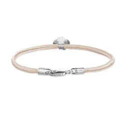 FLORA DANICA SILKE ARMBÅND ROSA FIRKLØVER SØLV - FLC-SILK-ROSE-16-S
