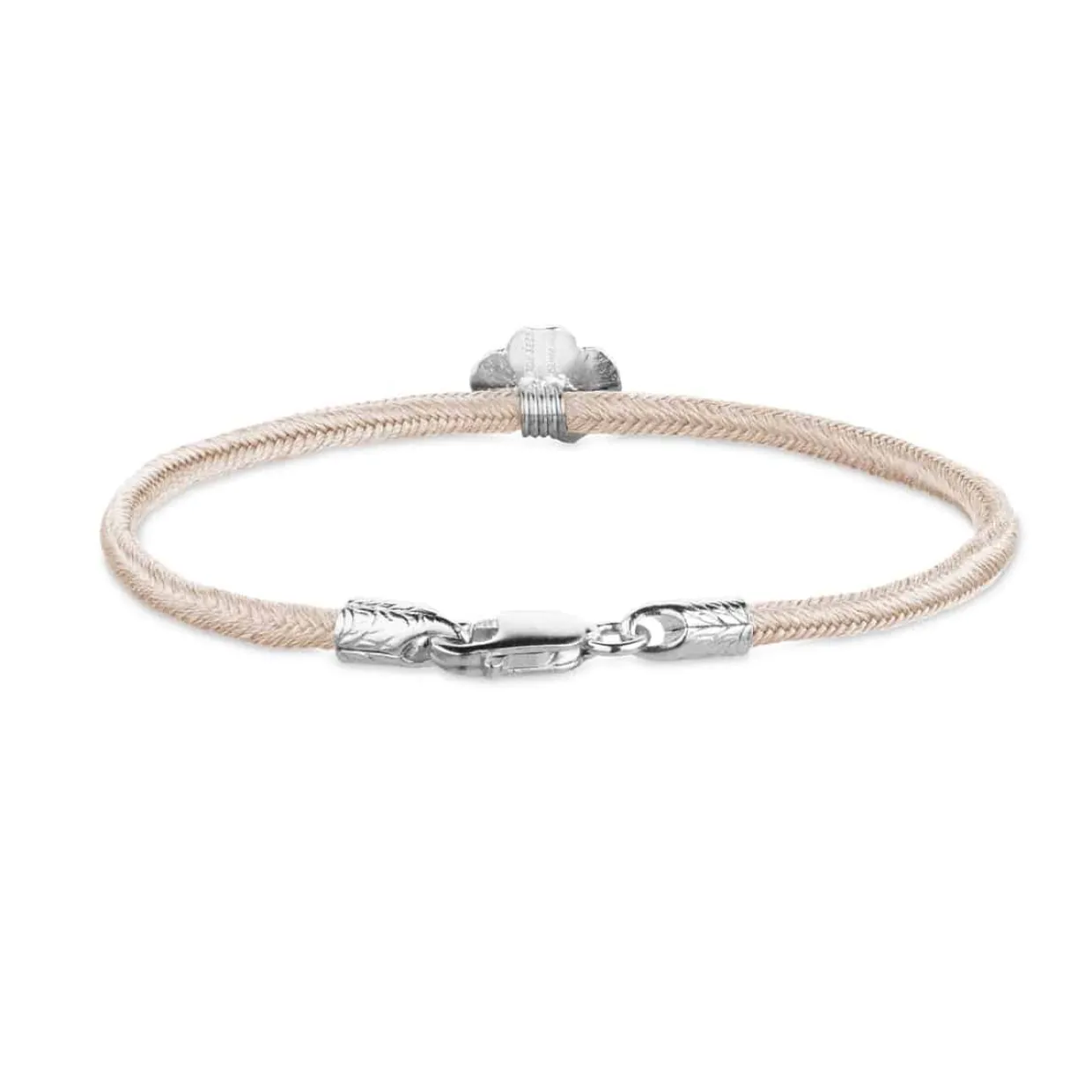 FLORA DANICA SILKE ARMBÅND ROSA FIRKLØVER SØLV - FLC-SILK-ROSE-16-S
