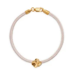 FLORA DANICA SILKE ARMBÅND FIRKLØVER ROSA FORGYLDT SØLV - FLC-SILK-ROSE-16-G