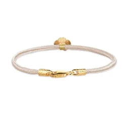 FLORA DANICA SILKE ARMBÅND FIRKLØVER ROSA FORGYLDT SØLV - FLC-SILK-ROSE-16-G