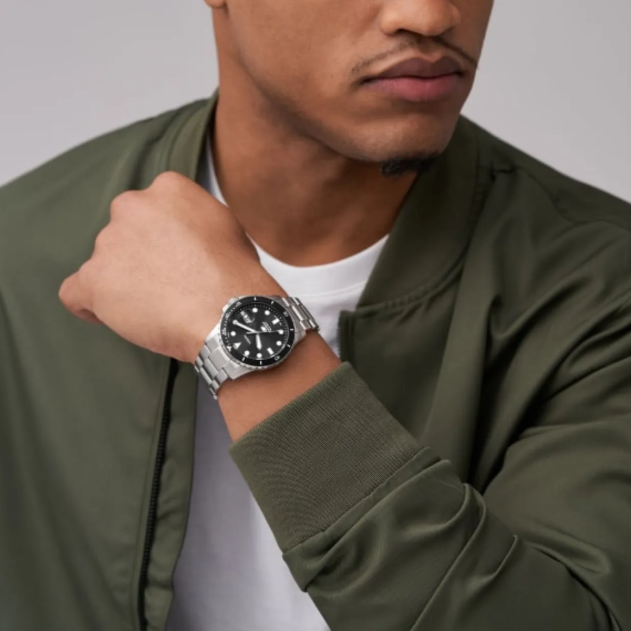 FOSSIL BLUE STÅL MED SORT SKIVE - FS6032