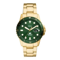 FOSSIL BLUE UR HERRE GULD FARVET MED GRØN SKIVE - FS6030