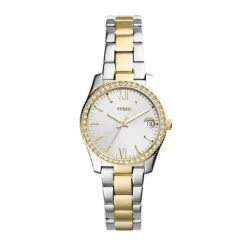 FOSSIL SCARLETTE MINI UR DAME TO FARVET LÆNKE MED LYS SKIVE - ES4319