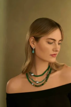 HEINZENDOR HALSKÆDE MED BLÅ LAPIS 8 MM - 80120630945