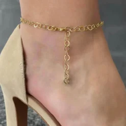 HEIRING ANKELKÆDE I FORGYLDT SØLV 28 CM - 90-1-11FG