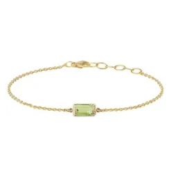 HEIRING ARMBÅND SQUARE GRØN PERIDOT SØLV FORGYLDT - 29-9-94FG
