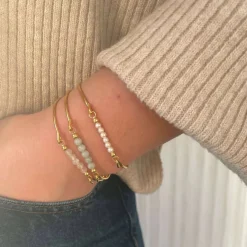 HEIRING BURMA JADE TOP TIL MULTI ARMRING I FORGYLDT SØLV - 53-4-80FG