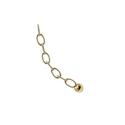 HEIRING CHAIN W/BULLET TOP MULTI I FORGYLDT SØLV - 53-4-10FG