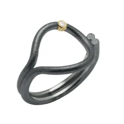 HEIRING DRØMMEFANGER RING I OXYDERET SØLV MED BRILLANT - 51-9-04BR/OX