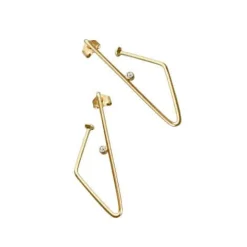 HEIRING EDGE ØRERINGE I FORGYLDT SØLV MED BRILLANT - 29-9-07BR/FG