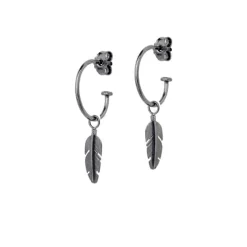 HEIRING FJER CREOL ØRERINGE I OXIDERET SØLV - 51-6-11OX