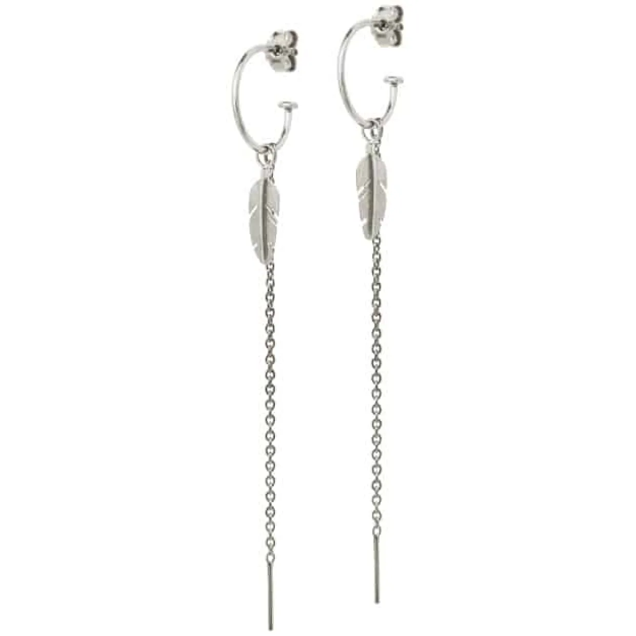 HEIRING FJER CREOL ØRERINGE MED KÆDE I SØLV - 51-6-13RH