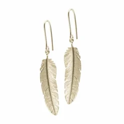 HEIRING FJER MELLEM ØREHÆNGER I FORGYLDT SØLV - 51-5-98ØH/FG